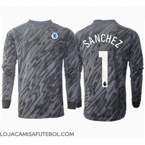 Camisa de Futebol Chelsea Robert Sanchez #1 Goleiro Equipamento Secundário 2024-25 Manga Comprida
